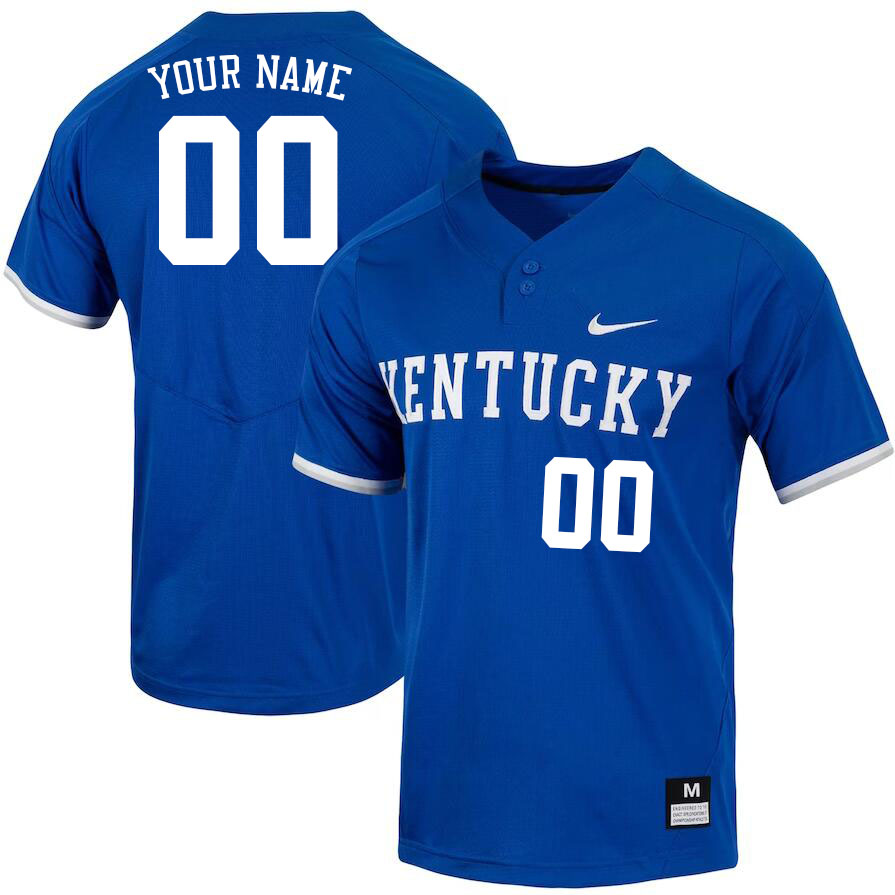 Custom Kentucky Wildcats Name And Number College Baseball Jersey-Royal - Click Image to Close